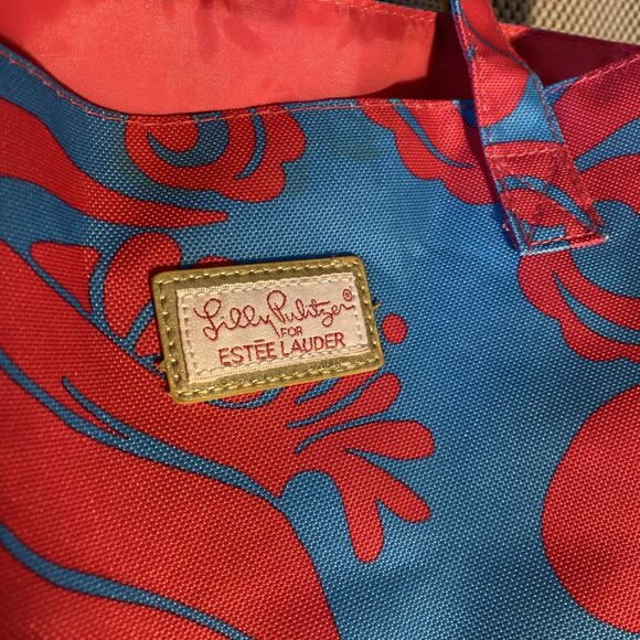Lilly Pulitzer for‎ Este Lauder Open Top Blue/Pink Tote Bag - Picture 2 of 5